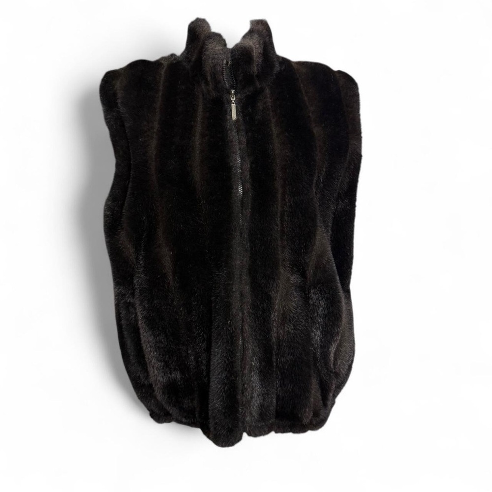 Duffel Outdoor Women’s Large Luxurious Black Faux Fur Vest